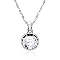 Damenkette aus 14-karätigem Weißgold mit Diamant female