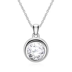 Kette mit Diamantanhänger aus 14-karätigem Weißgold female