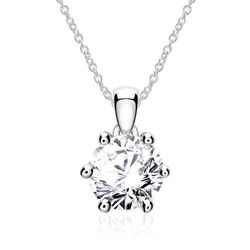 585er Weißgold Halskette für Damen mit Diamant female
