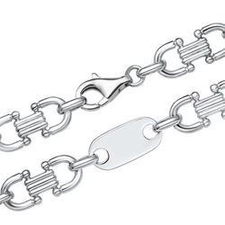 UNIQUE Sterlingsilber Plattenkette für Herren male