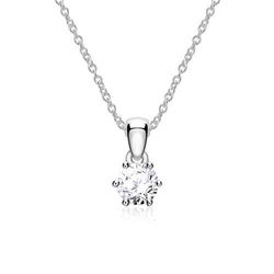 Kette und Anhänger aus 585er Weißgold mit Brillant female