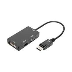 Digitus 3In1 Adapter/Konverter Displayport > Displayport + Hdmi + Dvi + Vga Schwarz, 20Cm
