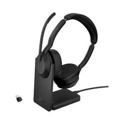Jabra Evolve2 55, Mit Ladestation, Headset Schwarz, Stereo, Uc, Usb-C, Link380c