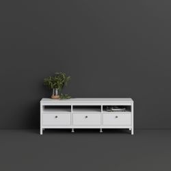 Home Affaire Weiß Tv-Bank "Madrid Tv-Möbel Fernsehtisch Tv-Unit Media-Möbel Sideboard" Mit 3 Schubladen Und 3 Offenen Fächern Breite 151 Cm Höhe 54 Cm von Baur - Image 4