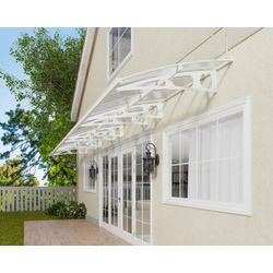 Palram - Canopia Weiß Pultvordach "Bordeaux Alu Vordach" Robuste Aluminiumstruktur Kinder von Baur - Image 3