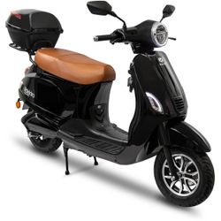 Rolektro Schwarz Braun E-Motorroller "Retro 45 Lithium V. 2021" Bis Zu 70 Km Reichweite Mit Usb-Anschluss Und Integr. Alarmanlage von Baur - Image 3