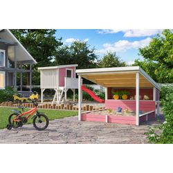 Nordic Holz Hellrosa Sandkasten "Pippi 2" Spielelement Mit Überdachung Bxtxh: 214X270x179 Cm von Baur - Image 3