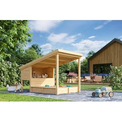 LASITA MAJA Sandkasten mit Stauraum und Sitzbank »Pippi 1«, LxB: 164 x 220 cm, natrubelassen - braun - Image 5