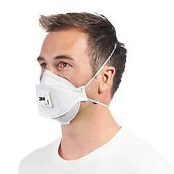 3M Atemschutzmaske Aura™ Cool Flow™ 9322+, Typ Ffp2, 94 % Partikelfilterung, Mit Ventil, 3-Teiliges Design, Flach Faltbar, Weiss, 10 Stück