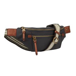 Camel Active Damen Schwarz Bauchtasche "Bari" Aus Hochwertigem Matten Nylon Mit Gestreiftem Gewebeband von Baur - Bild 5