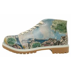 Dogo Damen Braun Stiefel "Shortcut Boots Travel Fills The Soul Stiefeletten", Gr. 36, Normalschaft, Bunt (Natur), Lederimitat, Schuhe Stiefel, Han... - Bild 4
