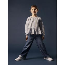 Name It Mädchen Dunkelblau Denim Weite Jeans "Nkfrose Für Mit Weitem Bein Und Klassischem Sitz" Normal Denim Abriebeffekte Reißverschluss Kinder erhältlich in Größe von Baur - Bild 4