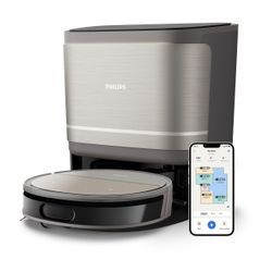 Philips Metallic Schwarz Saugroboter "Mit Wischfunktion Xu9100/10 Mit Powercyclone Aqua Technologie" 280 Min. Akkulaufzeit D-Tof-Sensoren Wischtuch-Hebesystem von Baur - Bild 7