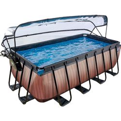 Exit Toys Braun - Exit Wood Pool 400X200x122cm Mit Sandfilterpumpe Und Abdeckung - Image 5