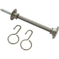 Gardinia Grigio Raffhalter "Schalhalter Mit Haken" Gr. 1, Silber (Edelstahlfarben), L:10cm, Raffhalter, Schal/Raffhalter Für Stoffe