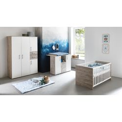 Arthur Berndt Weiß Eiche Sand Nb Babyzimmer-Komplettset "Bente" Set Kinderbett Schrank Wickelkommode 3 Stk. Tlg. Made In Germany; Mit Kinderbett Schrank Und Wickelkommode von Baur - Image 3