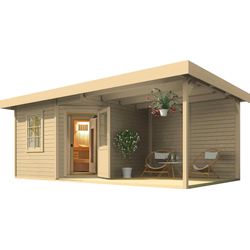 Weka Blockbohlen Saunahaus Salo 2 (mit 295 cm Anbau) inkl. Elementsauna-naturbelassen 7,5 kW Saunaofen OS inkl. Steuerunginkl. gratis Sauna-Set im Wert von 70,99 € - Image 5