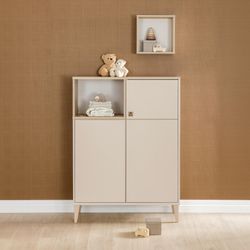 Paidi Cashmere Beige Scandinavian Wood Highboard "Mila & Ben Steiff By In Beige 3 Türen Mit Push-To-Open" Stabiles Regal Mit Massivholz-Füßen Standregal Geprüfte Qualität von Baur - Image 4