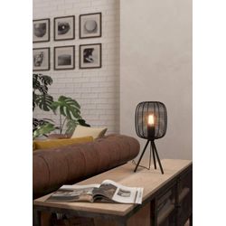 Eglo Schwarz Tischleuchte "Rinroe Tischlampe,Stahl, E27, Ip20, Wohnzimmerlampe, Flurlampe, Lampe", 1, Ø 20Cm H: 44Cm, 1 Stk., Leuchten, Dreibeinig...