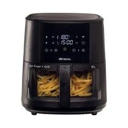 Ariete Heißluftfritteuse 9 L Schwarz, 1.500 Watt, Korb 9 Liter, Mit Sichtfenster