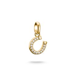 THOMAS SABO Charm Anhänger Hufeisen Silber vergoldet weiße Steine CC1280-414-14 - Image 3