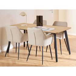 Actona Group Matt Schwarz Esszimmer-Set "Essgruppe Speisetisch Mit Wohnzimmerstühlen" Set 1X Tisch + 4X Stühle 5 Stk. Tlg. von Baur - Image 3