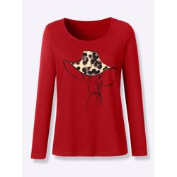 Damen Langarmshirt mit Druck vorne kirsche, Größe 42 - Bild 3