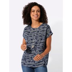 Marine-Ecru-Bedruckt Print-Shirt - Bild 4