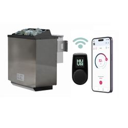 Karibu Silberfarben Schwarz Bio-Saunaofen "9 Kw Set Mit Wifi-Steuerung" Mit Wlan-Fähigem Steuergerät von Baur - Image 5