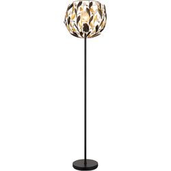 Schwarz Stehlampe Gold Stehleuchte Wohnzimmerlampe Blätter Design Kristalle, 1X E27, Dxh 40X157 Cm - Bild 4
