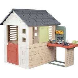 Smoby Spielhaus Life Nature 2 In 1 Mit Werkstatt Und 39 Zubehörteilen - Image 5