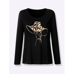 Sheego Damen Schwarz Langarmshirt - Bild 4