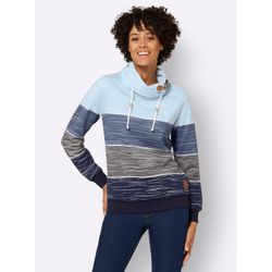 Marine-Hellblau-Bedruckt Sweatshirt - Bild 6