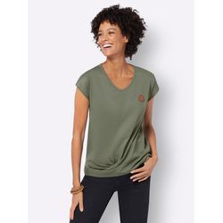 Sheego Damen Khaki Kurzarmshirt - Bild 4