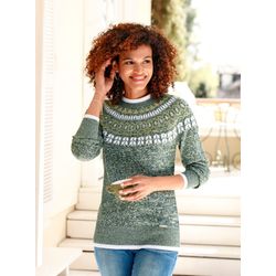 Casual Looks Damen Moos Lindgrün Meliert Norwegerpullover "Pullover" von Baur - Bild 5