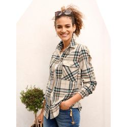 Jade-Elfenbein-Kariert Flanellbluse - Bild 3