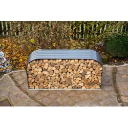 Westmann Grigio Scuro Kaminholzregal Grau (Anthrazit), B:212cm H:111cm T:46cm, Stahl, Kaminholzlager, Kaminholzregal, Aus Verzinktem Stahl