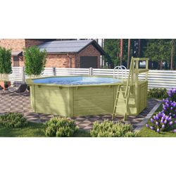 Karibu Pool Modell X2 470 x 470 cm mit Terrasse - kdi mit Metallecken - Image 4