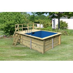 Karibu Rechteck Pool Gr. 1 - 350 x 320 cm - kesseldruckimprägniert Sparset mit Filteranlage Grundkörper inkl. Terrasse am Einstieg - Image 4