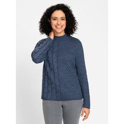 Sheego Damen Rauchblau Stehkragenpullover - Bild 4