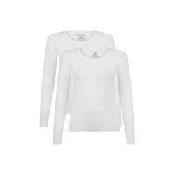 Bamboo Basics Damen Weiß T-Shirt, 2Er Pack - Lara Longsleeve, Unterhemd, Rundhals, Uni, Größe L In - Bild 3