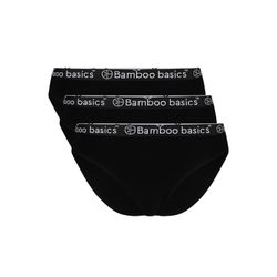 Bamboo Basics Damen Schwarz Slips Yara, 3Er Pack - Logo-Bund, Atmungsaktiv, Single Jersey, Größe M In - Bild 4