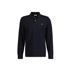 Gant Herren Schwarz Langarm-Polo Aus Piqué-Baumwolle Reg Shield - Image 9