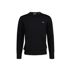 Hemden Gant Herren Schwarz Regular Fit Strickpullover Rundhals, Einfarbig - Bild 8