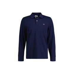 Hemden Gant Herren Evening Blue Shield Regular Fit Longsleeve Poloshirt Einfarbig - Bild 12