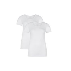 Bamboo Basics Damen Weiß T-Shirt Kate, 2Er Pack - Unterhemd, Rundhals, Single Jersey, Größe L In - Bild 4