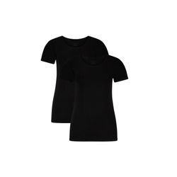 Bamboo Basics Damen Schwarz T-Shirt Kate, 2Er Pack - Unterhemd, Rundhals, Single Jersey, Größe S In - Bild 3