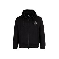 Armani Exchange Jersey Kapuzen-Sweatshirt Mit Reißverschluss Schwarz Groß - Bild 11