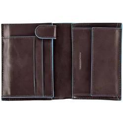 Piquadro Blue Square Herrenbrieftasche Im Hochformat Mit Münzfach Mahagoni