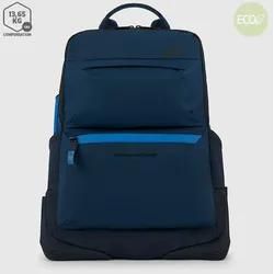 Piquadro Corner 2.0 Laptop-Rucksack 14" Mit Ipad®Pro 12,9"-Fach Blau